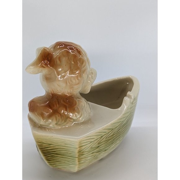 Vintage Shawnee 736 USA Ceramic Planter Lamb in Row Boat Baby Animal - Picture 7 of 11